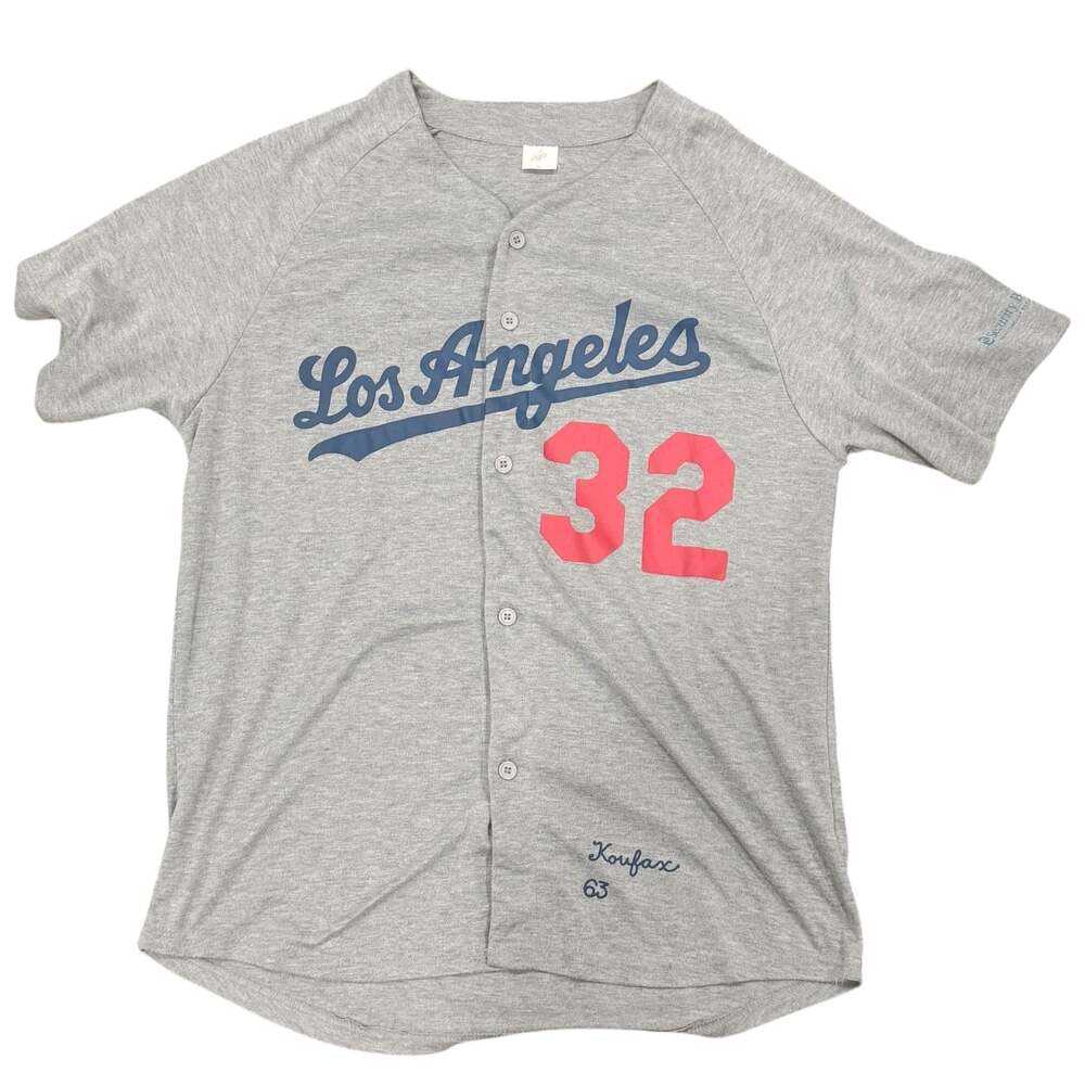 Los Angeles Dodgers #32 Koufax 63 Gray Cotton Replica Jersey Adult Sz XL
